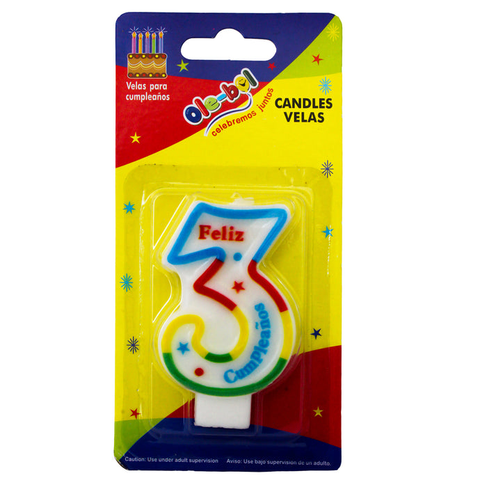 Olebol Vela Feliz Cumpleaños Numero 3