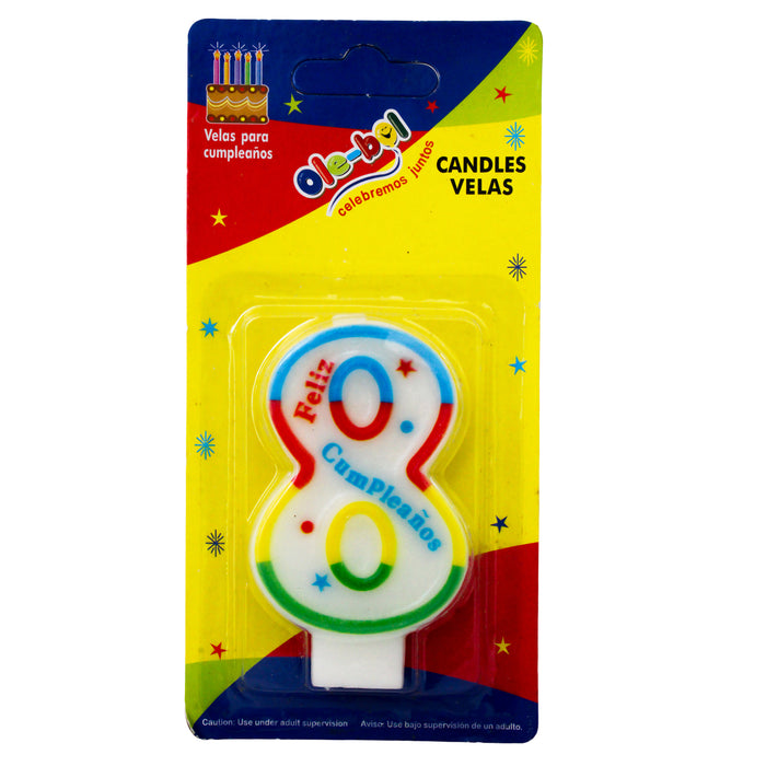 Olebol Vela Feliz Cumpleaños Numero 8
