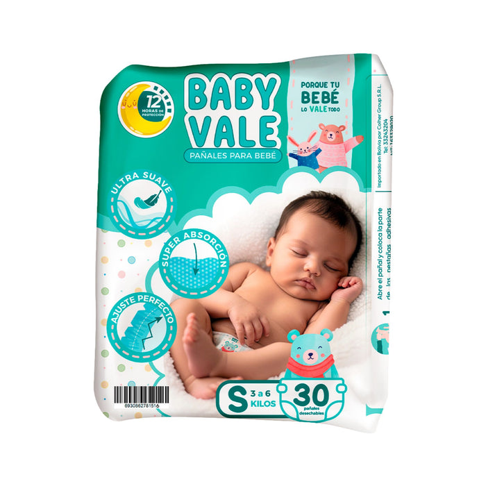 Pañales Baby Vale Talla S X 30 Unidades