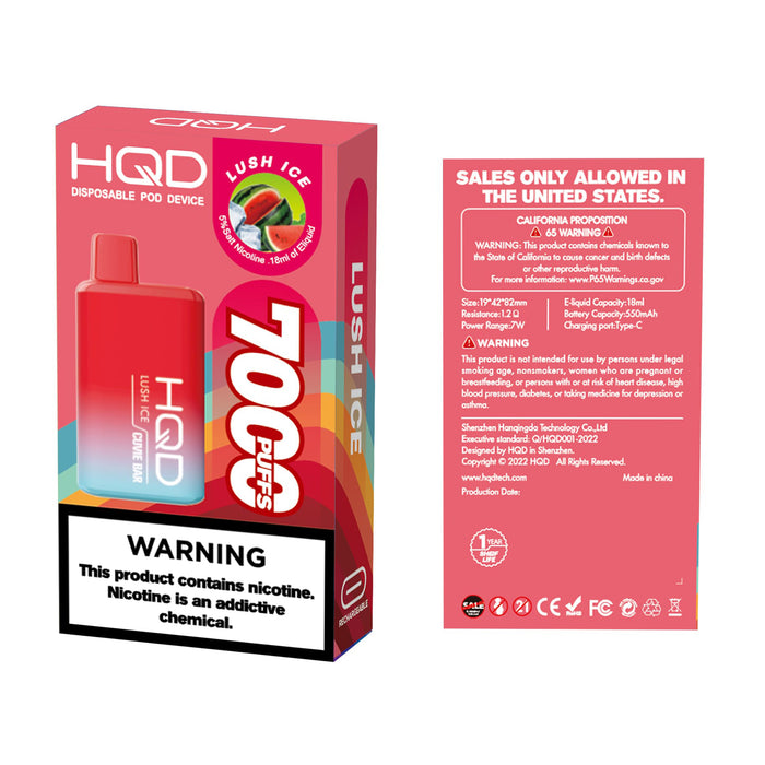 Hqd Cuvie Bar 7000 Puffs Lush Ice Vape