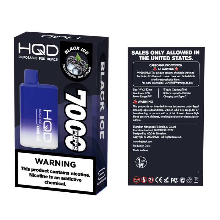 Hqd Cuvie Bar 7000 Puffs Black Ice Vape