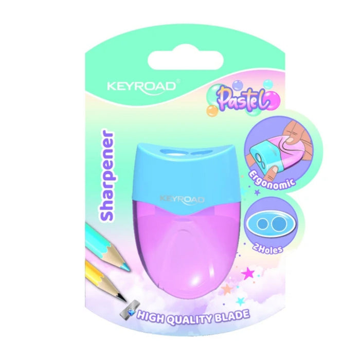 Sacapuntas Keyroad 2 Huecos Y Dep Mellow Pastel Blister