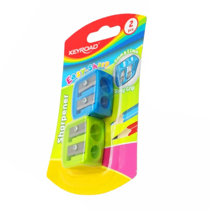 Sacapuntas Keyroad 2 Huecos Easy Sharp Blister X 2 Unidades