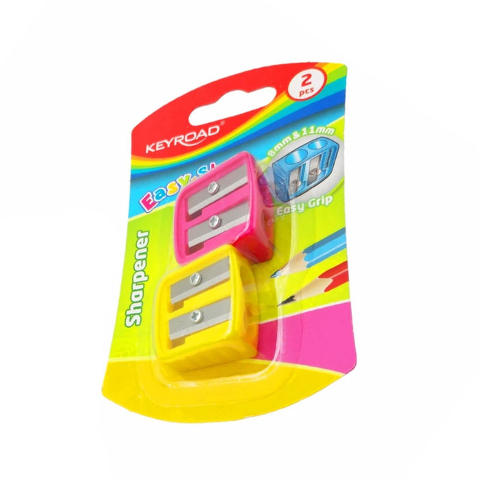 Sacapuntas Keyroad 2 Huecos Easy Sharp Blister X 2 Unidades