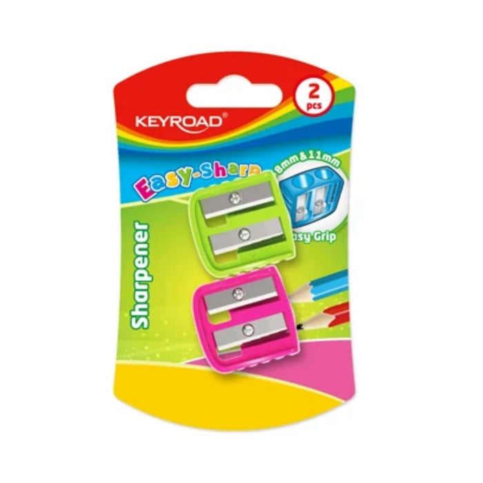 Sacapuntas Keyroad 2 Huecos Easy Sharp Blister X 2 Unidades