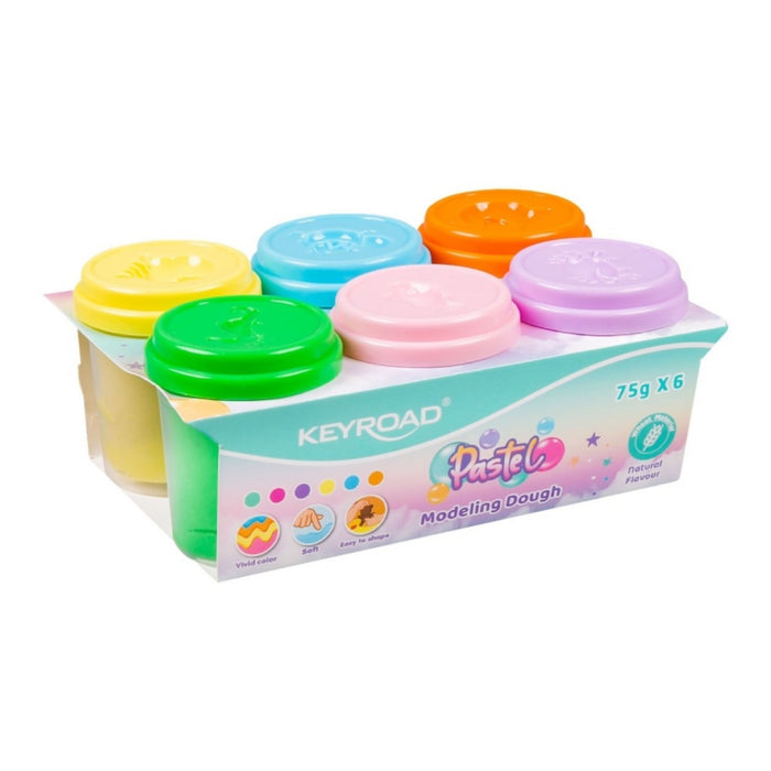 Masillas Moldeable Keyroad Color Pastel Caja X 6 Potes