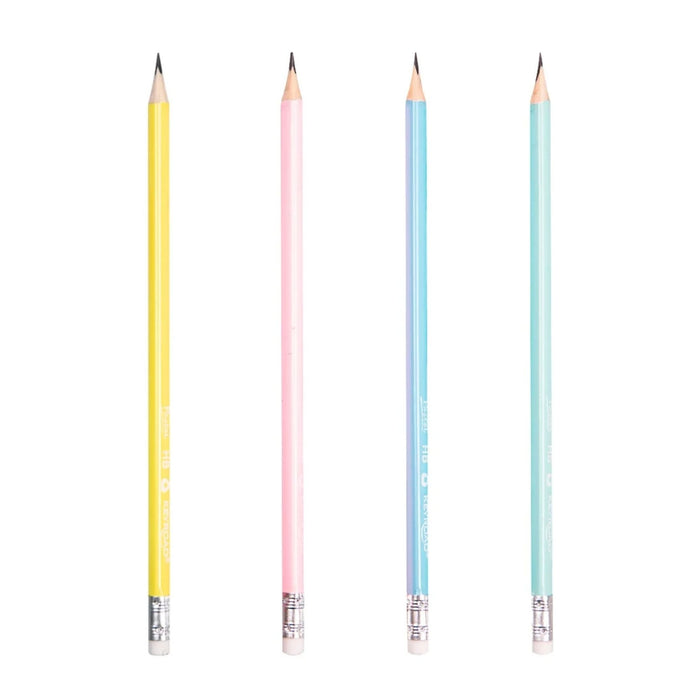 Grafito Hb Keyroad Lap Triangular Pastel  + Goma + Tajador + Regla Set X 4 Unidades