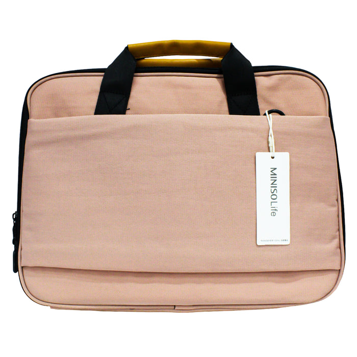 Miniso Bolso Computer Handbag Con Doble Zip Rosado
