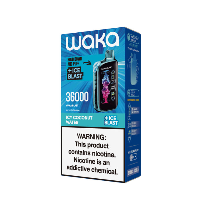 Cigarrillo Electrónico Waka Blast Icy Coconut Water 36000 Puff 5% Nicotina