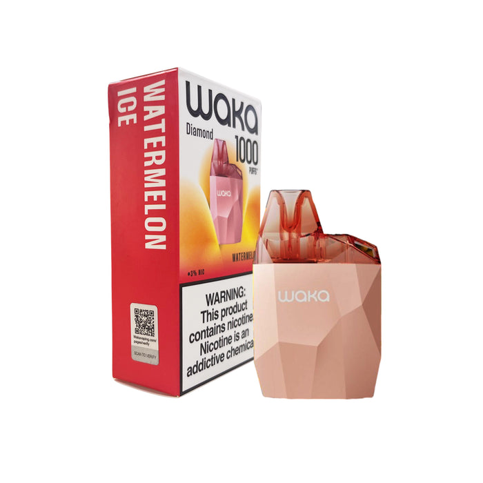 Vape Waka Diamond Watermelon Ice 1000 Puff 3% Nicotina