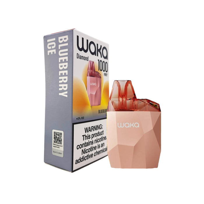 Vape Waka Diamond Blueberry Ice 1000 Puff 3% Nicotina