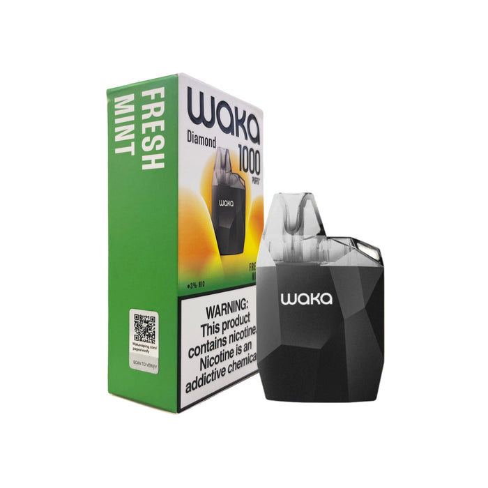 Vape Waka Diamond Fresh Mint 1000 Puff 3% Nicotina
