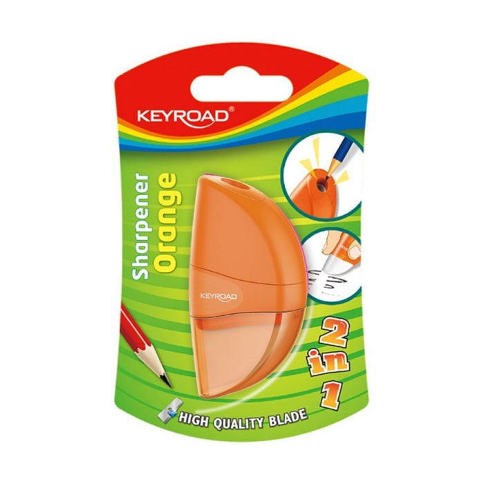 Sacapuntas Keyroad 1 Hueco Con Borrador Orange