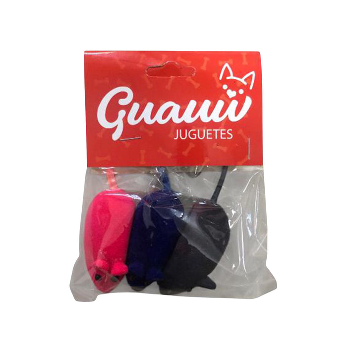 Ratones Juguete Guauu X 3 Unidades