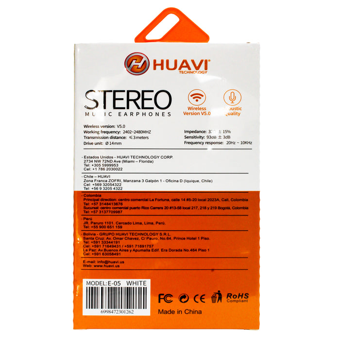 Huavi E-05 Audifono Iphone Color Blanco