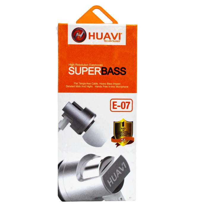 Huavi E-07 Audifono Super Bass Color Blanco