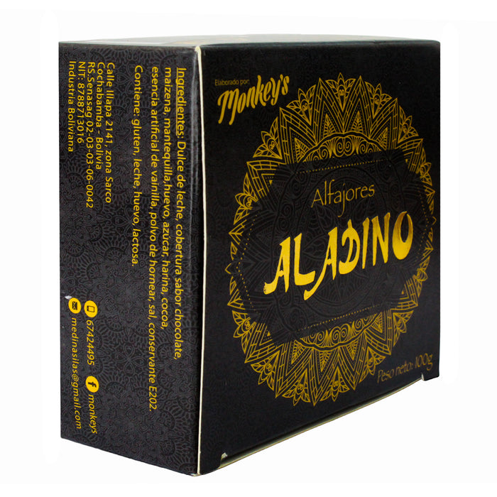 Aladino Alfajor Dulce De Leche Sabor Chocolate X 100G