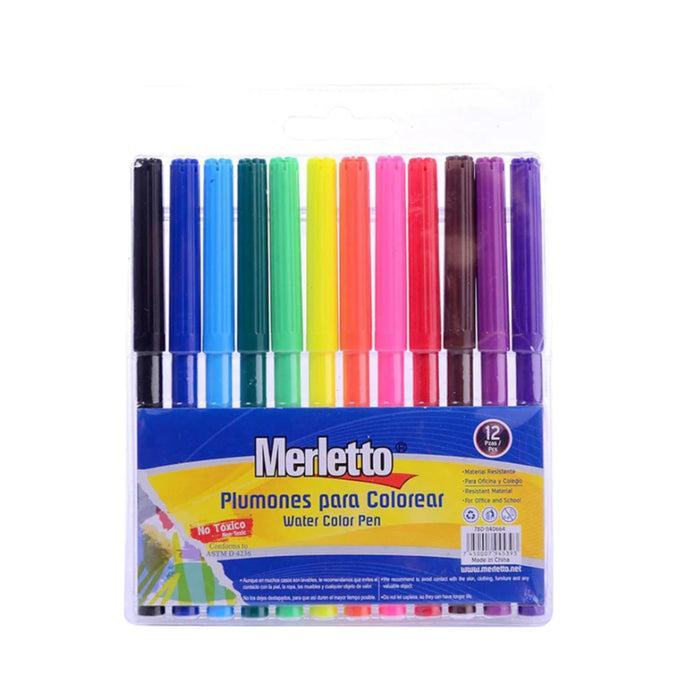 Merletto Marcadores X 12 Colores