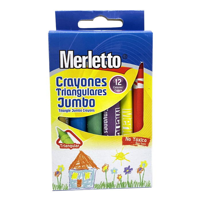 Crayones Merletto Triangulares Jumbo X 12 Unidades