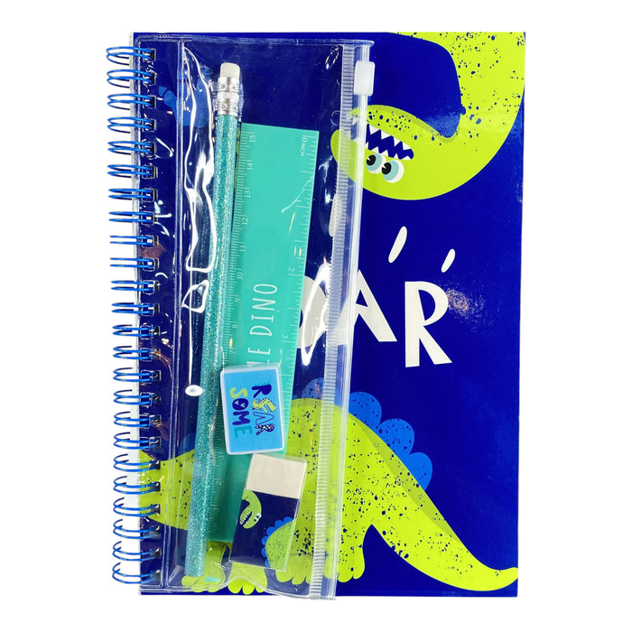 Cuaderno / Lápiz Merletto Set Dinosaurio Stationery X 5 Piezas