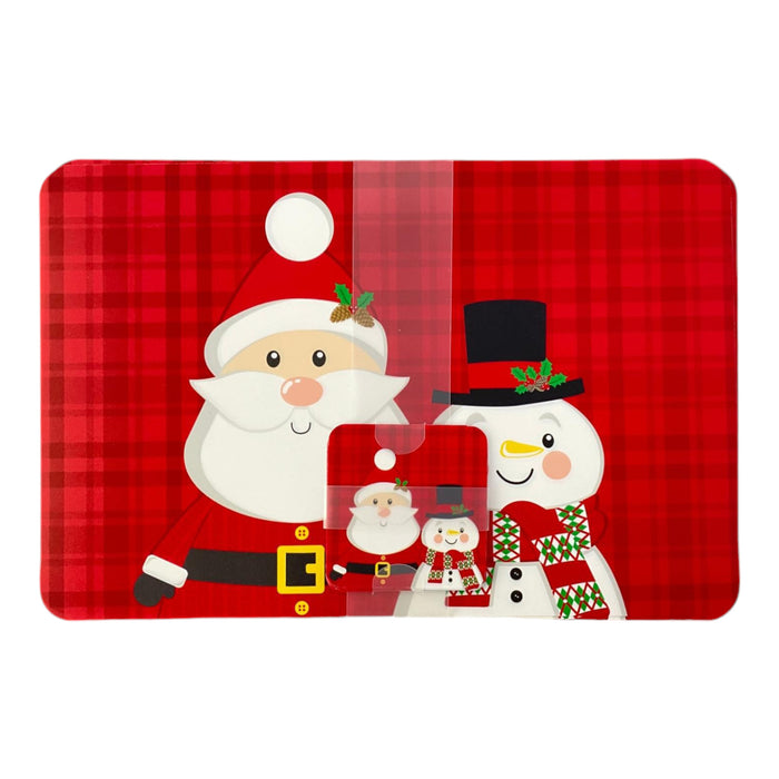 Individual Con Portavasos Santini Set Mix Xmas Rojo 8 Piezas 42 X 27.5Cm