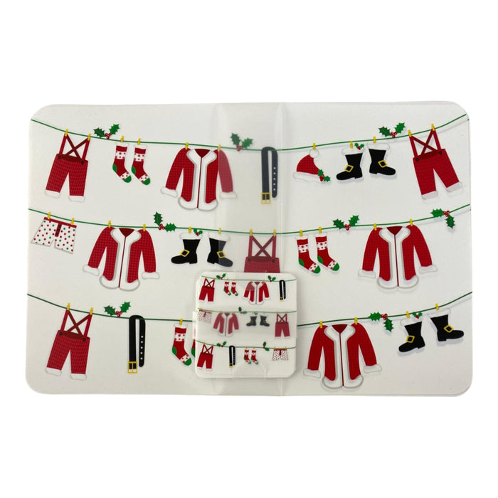 Individual Con Portavasos Santini Set Mix Xmas Rojo 8 Piezas 42 X 27.5Cm