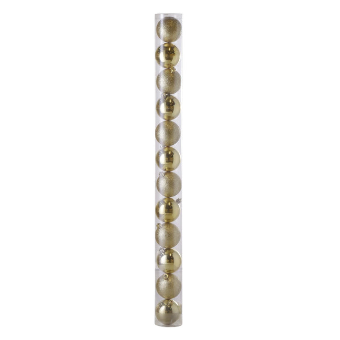 Set Bolas Navidad Santini Básico Decoración Color Dorado 6 Cm 12 Piezas