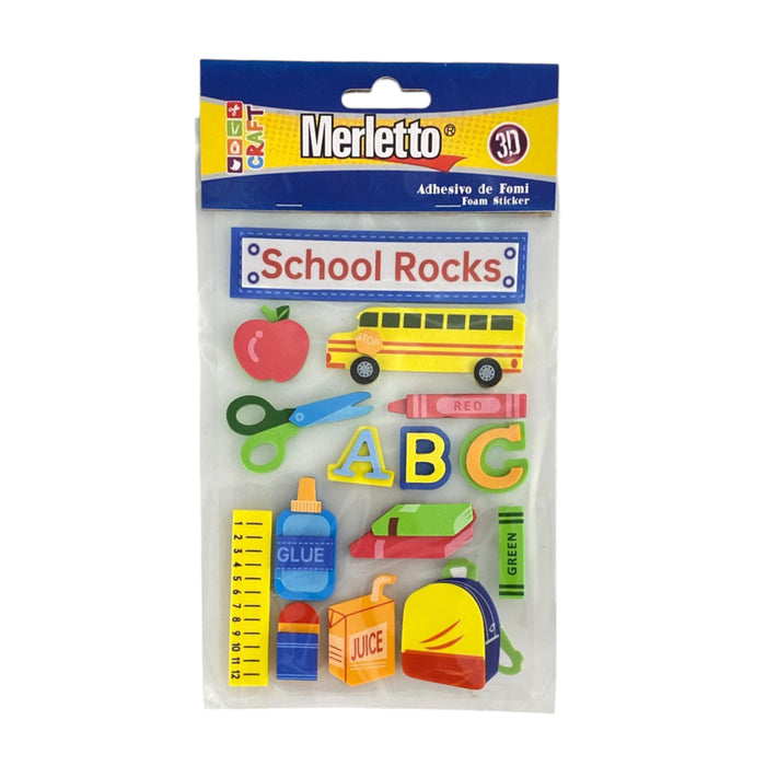 Stickers Adhesivos Merletto De Fomi 3D School Rocks