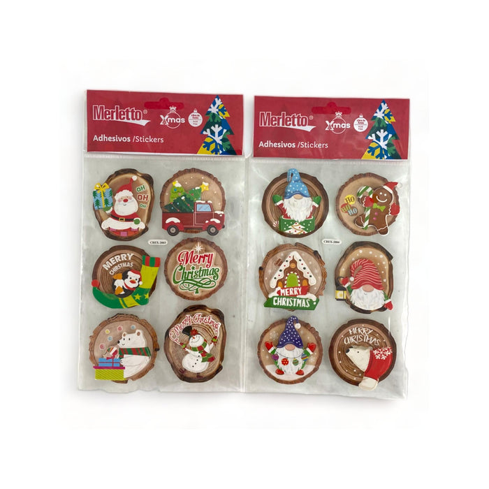 Santini Stickers Navidenos Tronco De Madera B