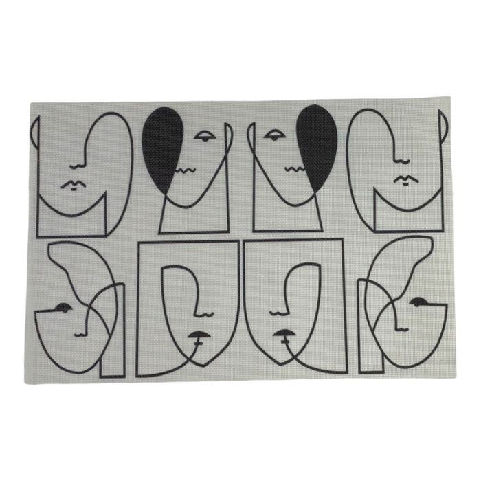 Individual Rectangular Concepts Life Blanco Con Rostros 30X45cm