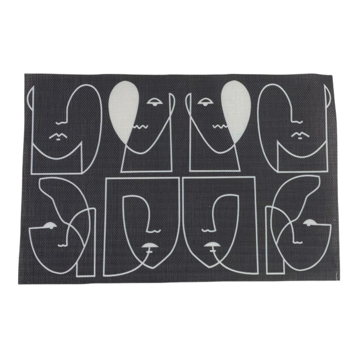 Individual Rectangular Concepts Life Negro Con Rostros 30X45cm