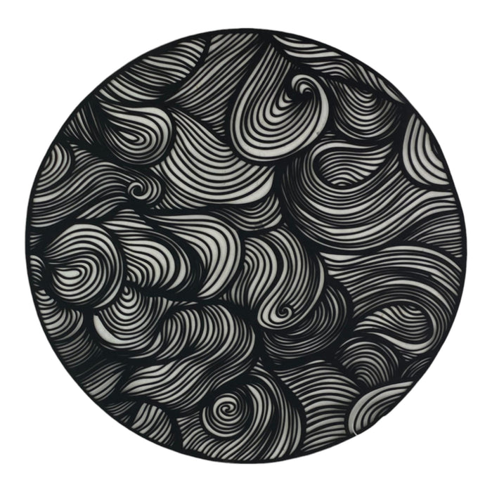 Individual Redondo Concepts Life Negro Con Ondas 38X38cm