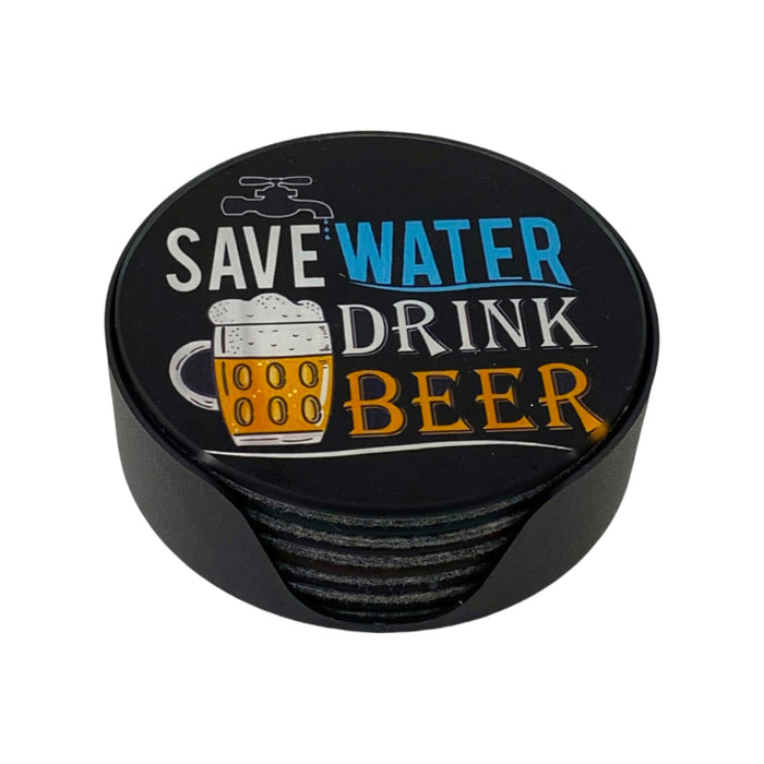 Juego De Portavasos Concepts Life Save Water Drink Beer 7 Piezas 10.5X10.5X3.2Cm