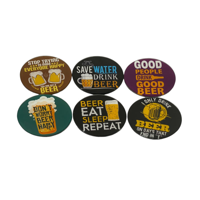 Juego De Portavasos Concepts Life Save Water Drink Beer 7 Piezas 10.5X10.5X3.2Cm
