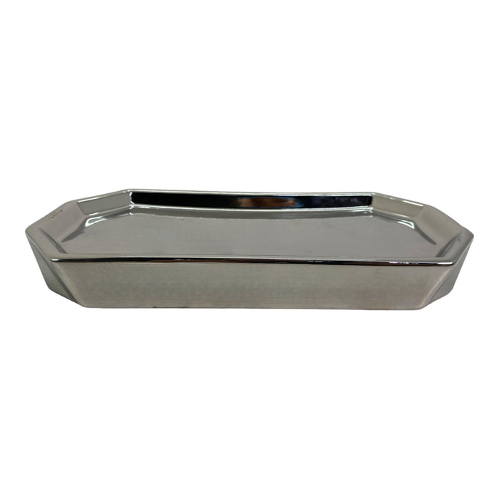 Bandeja Decorativa Plateada Concepts Life 25.5X14x3cm
