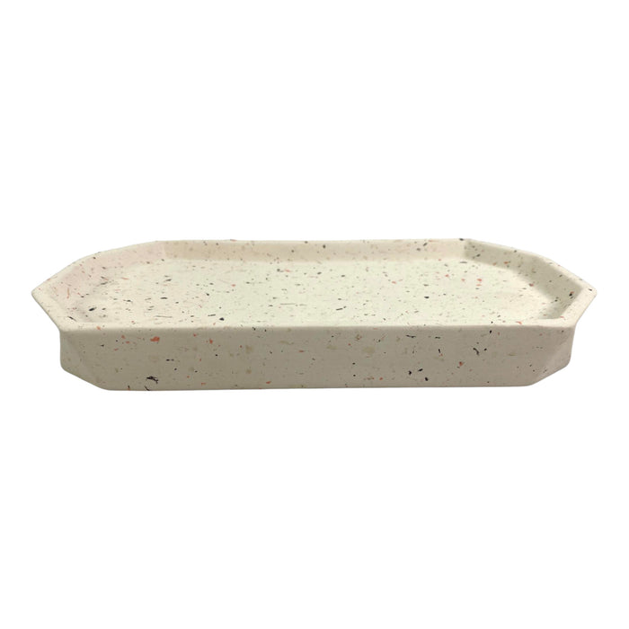 Bandeja Decorativa Blanca Salpicada Concepts Life 25.50X14x3cm