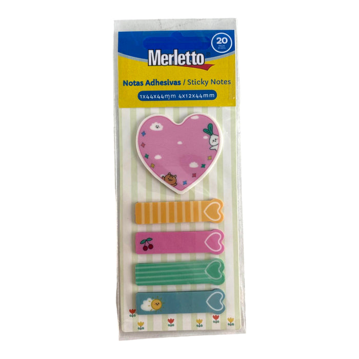 Notas Adhesivos Merletto Diseño Corazón