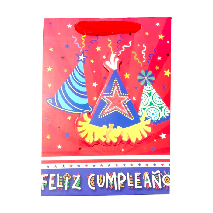 Bolsa De Regalo Merletto Feliz Cumpleaños Tamaño L