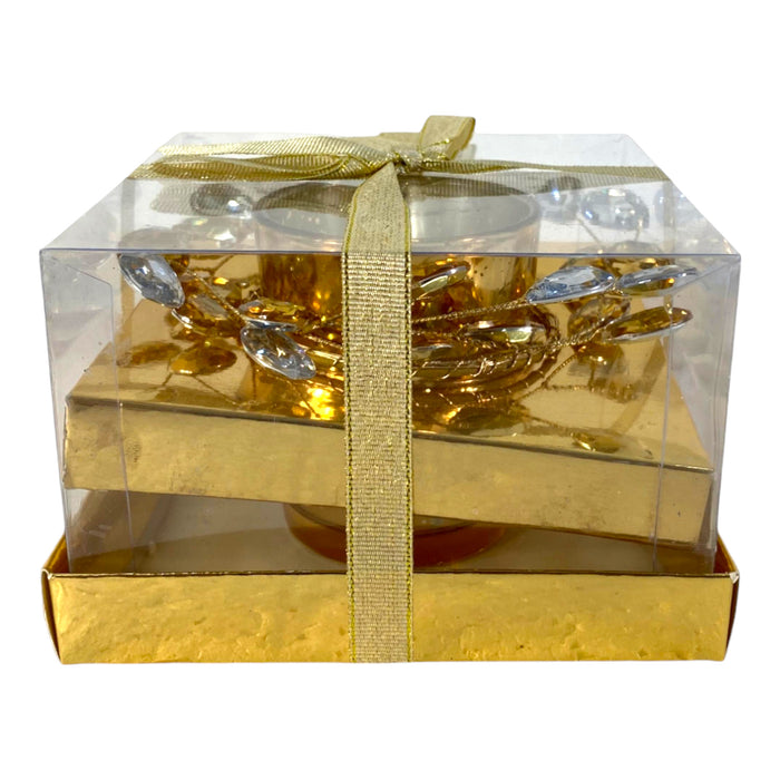 Porta Vela Santini Gold Sparkling 11X11x7cm