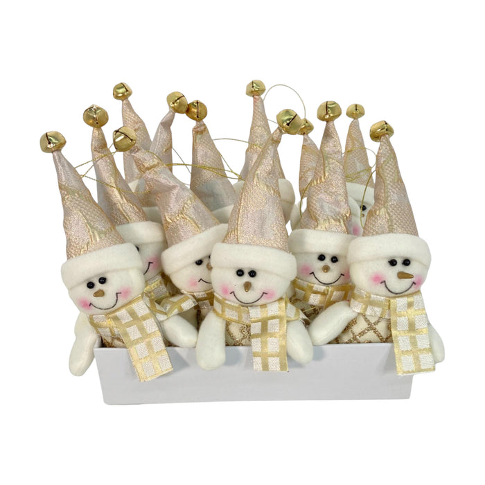 Adorno Santini Hombre De Nieve Colgante Gold Xmas 6X2x16cm