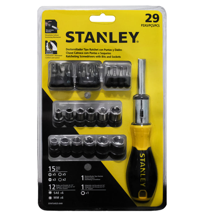 Stanley Juego Destornillador Ratchet 29 Piezas