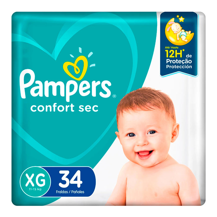 Pampers Confort Sec Talla Xg 11 A 15Kg X 34 Unidades