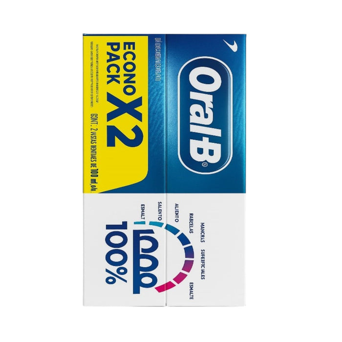 Pack Pasta Dental Oral B 100% Boca Cuidada X 100Ml