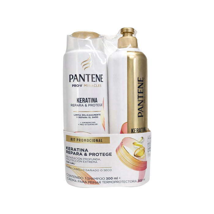 Pack Pantene Keratina Shampoo 300Ml+Crema Para Peinar 300Ml