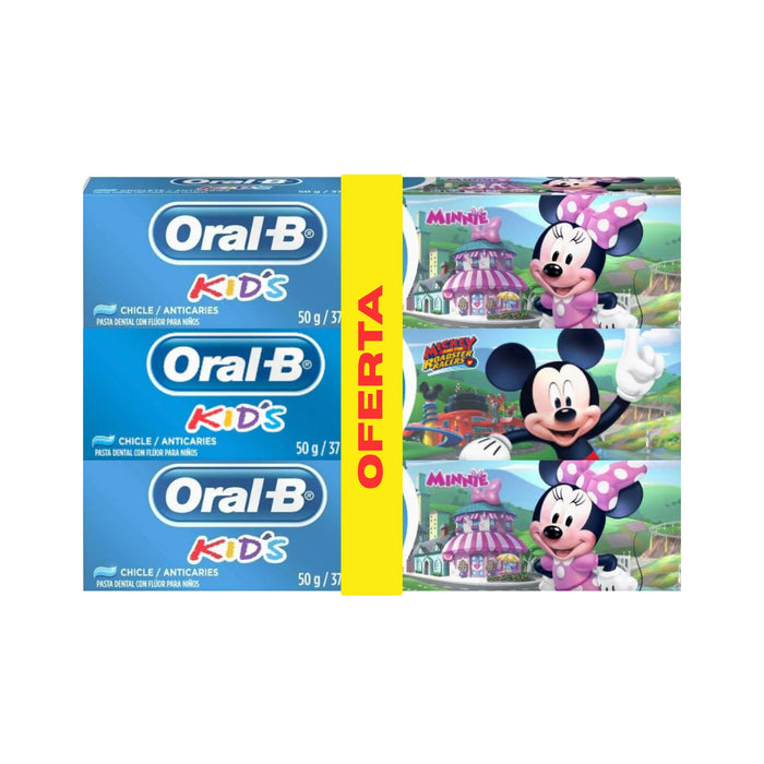 Pack Pasta Dental Oral B Mickey/Minnie 3 X 37Ml