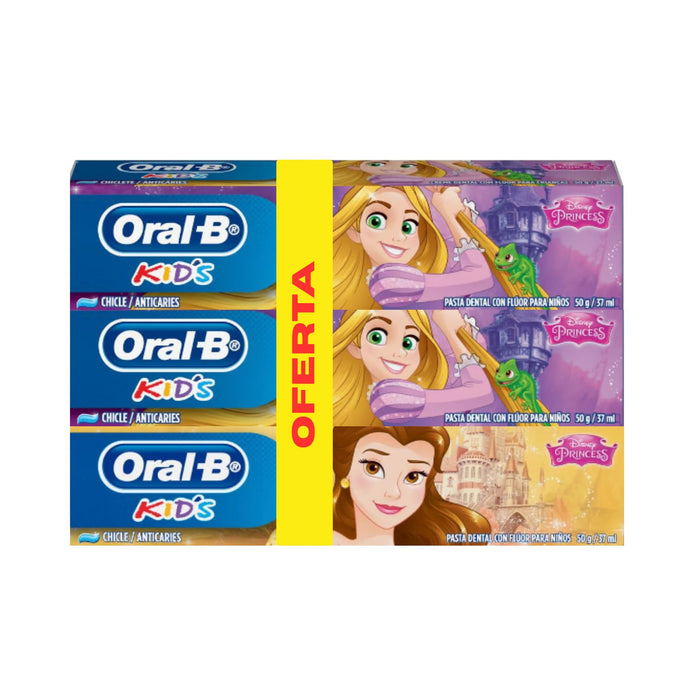 Pack Pasta Dental Oral B Princesas 3 X 37Ml
