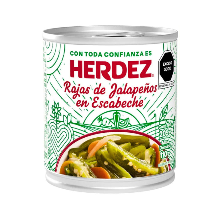 Rajas De Jalapeños Herdez En Escabeche Lata X 205G
