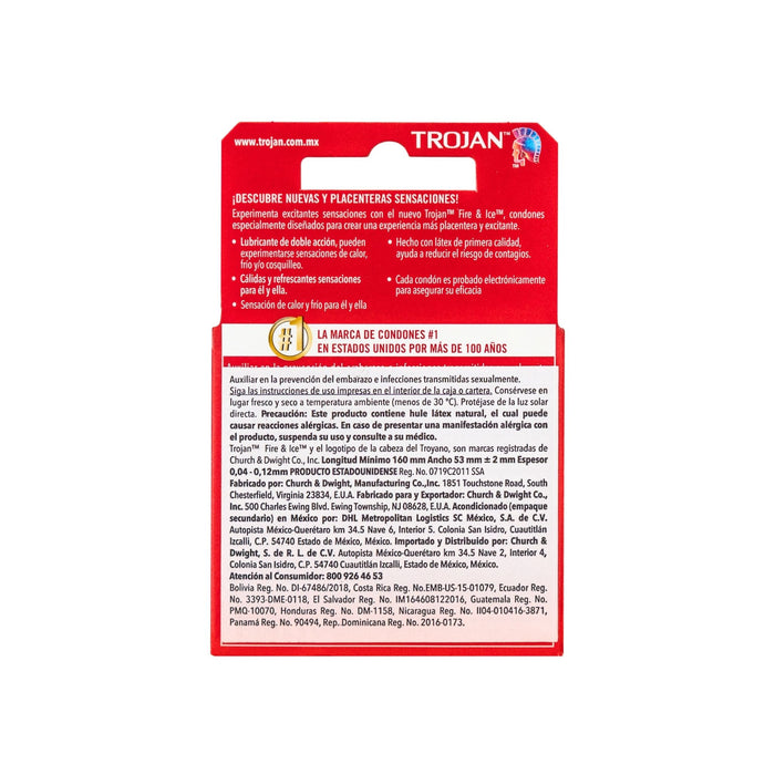 Preservativo Trojan Fire Ice X 3 Unidades