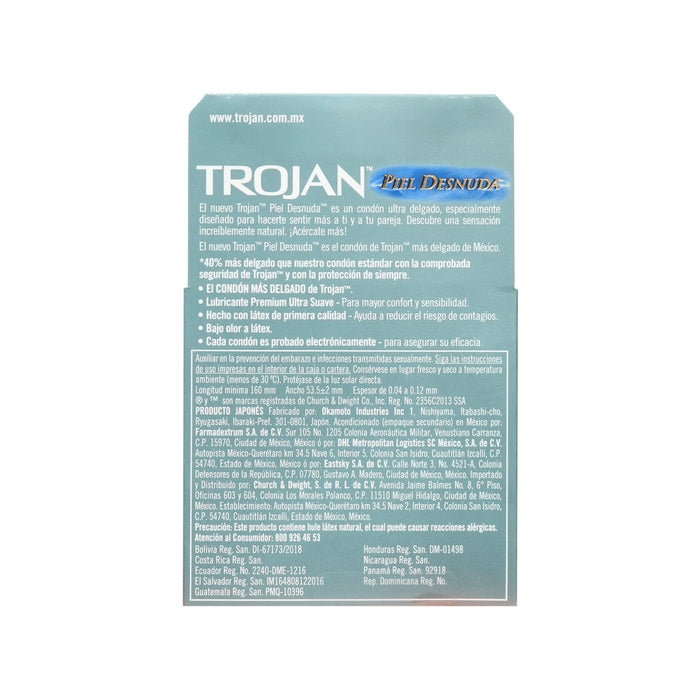 Preservativo Trojan Piel Desnuda X 3 Unidades