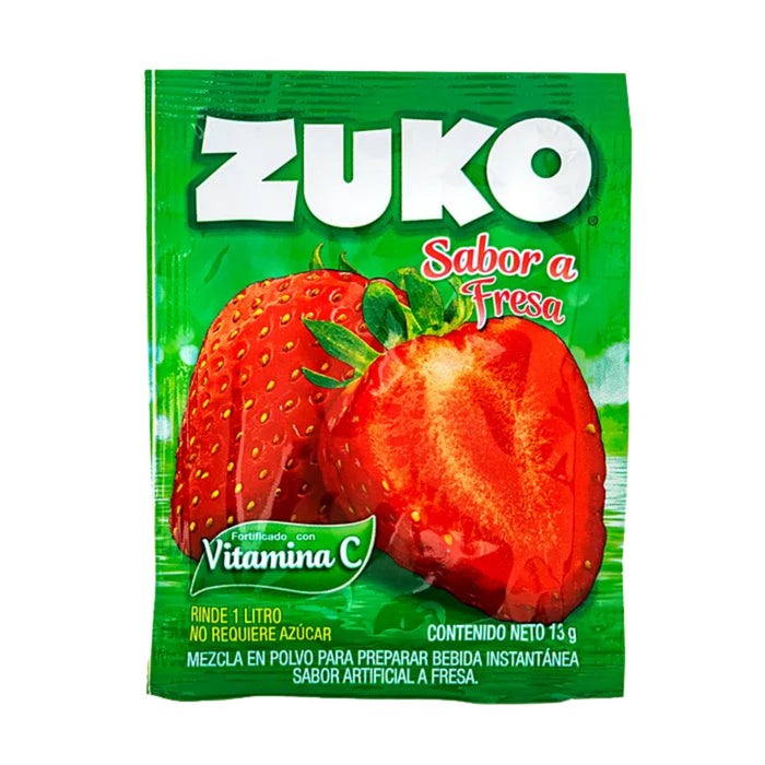 Refresco En Polvo Zuko Sabor Fresa X 13G